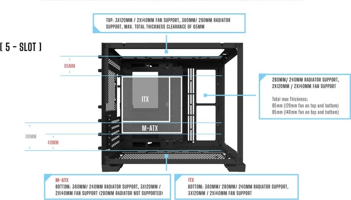 Lian Li O11 Dynamic / O11D Mini, schwarz, Glasfenster