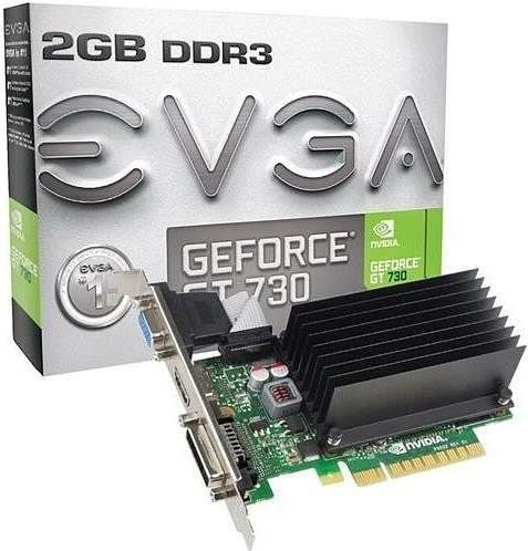 EVGA GeForce GT 730 passiv, 2GB DDR3, VGA, DVI, HDMI