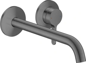 Hansgrohe Axor One 2-Loch Waschbeckenarmatur für Wandmontage mit Hebelgriffen und Auslauf 220mm brushed black chrome