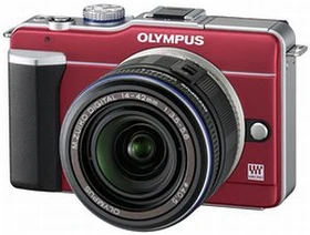 Olympus PEN E-PL1 rot mit Objektiv M.Zuiko digital ED 14-150mm 4.0-5.6
