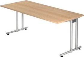 Hammerbacher Ergonomic N-Serie NS19/E Schreibtisch 180x80cm Eiche/silber