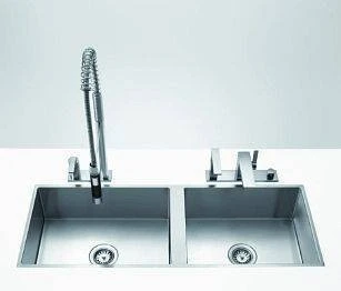 Dornbracht Küchenbecken aus Edelstahl 1110x405x200mm Einbau Doppelspüle reversibel edelstahl gebürstet