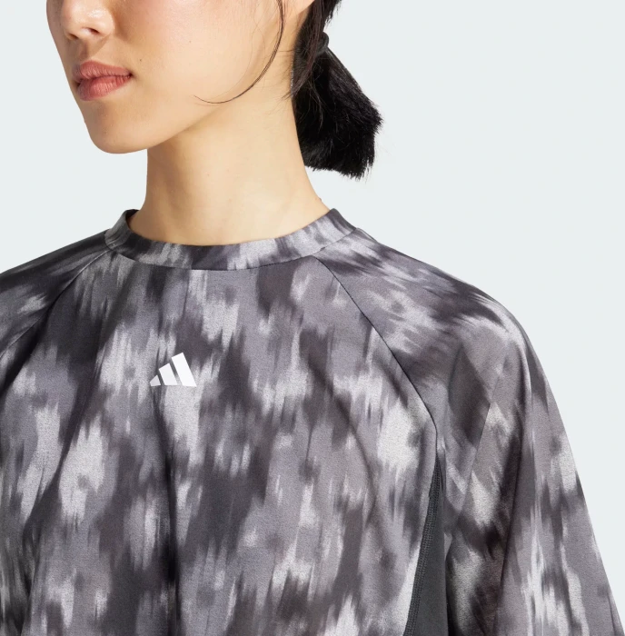 adidas Train Essentials Allover Print Flower Tie-Dye Funktionsshirt kurzarm schwarz (Damen)