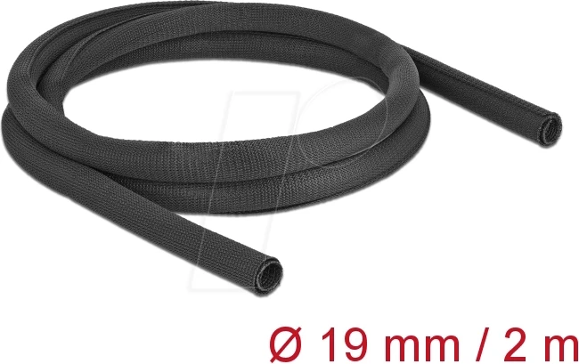 DeLOCK Geflechtschlauch selbstschließend, hitzebeständig, 19mm, 2m, schwarz