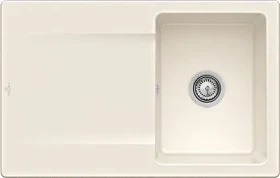 Villeroy & Boch Siluet Flat 780x490mm Einbau Becken reversibel mit Ablauffernbedienung crema