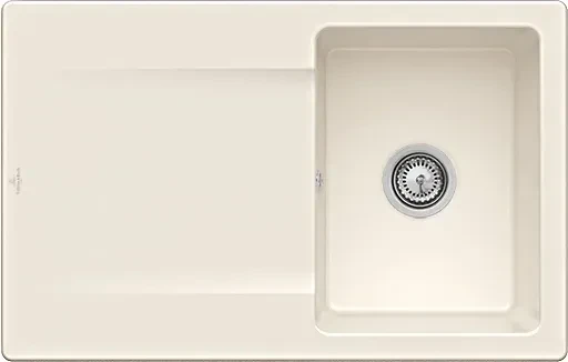 Villeroy & Boch Siluet Flat 780x490mm Einbau Becken reversibel mit Ablauffernbedienung crema