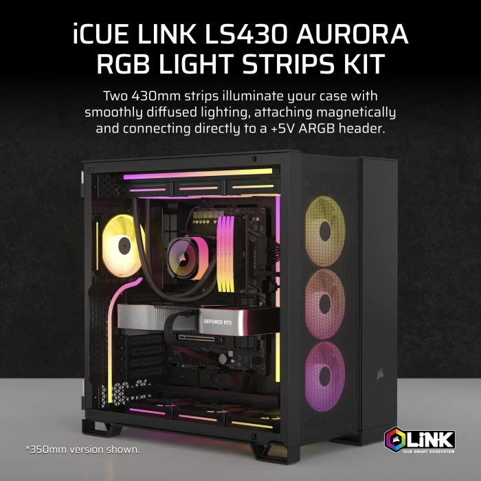 Corsair iCUE LINK LS430 Aurora RGB Light Strips für Corsair iCUE LINK, 2x RGB-LED-Streifen
