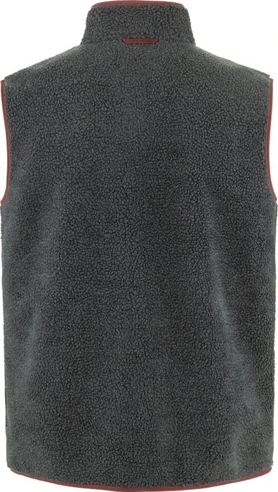 Fjällräven Vardag Pile Fleece Weste dark grey/maroon (Herren)
