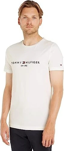 Tommy Hilfiger Logo T-Shirt kurzarm snow white (Herren)