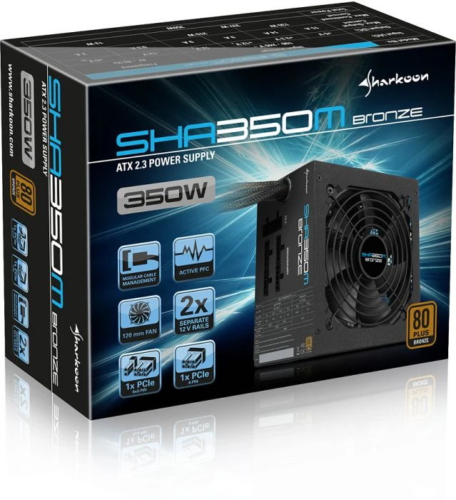 Sharkoon SHA350M Bronze 350W, ATX 2.3
