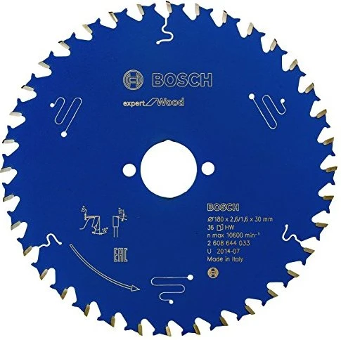 Bosch Professional Expert for Wood Kreissägeblatt 36Z, 180x1.6x30mm, 1 Stück