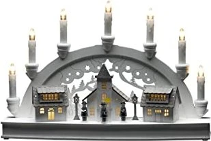 Konstsmide Holzsilhouette Häuser LED 10x warmweiß
