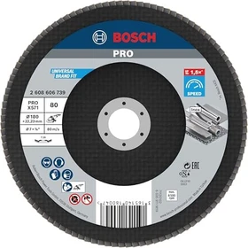 Bosch Professional X571 Best for Metal Fächerschleifscheibe gewinkelt K80, 180x22.23mm, 1 Stück