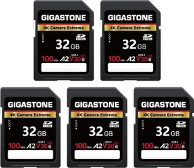 Gigastone 4k Camera Extreme R100/W50 32GB, UHS-I U3, A2, Class 10, 5er-Pack