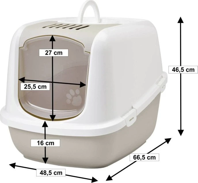 Petgard Nestor Jumbo Katzentoilette XXL, beige/weiß