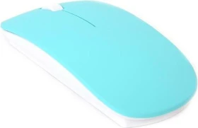 Omega Optical Wireless Mouse, weiß/blau, USB (OM0414WBL)