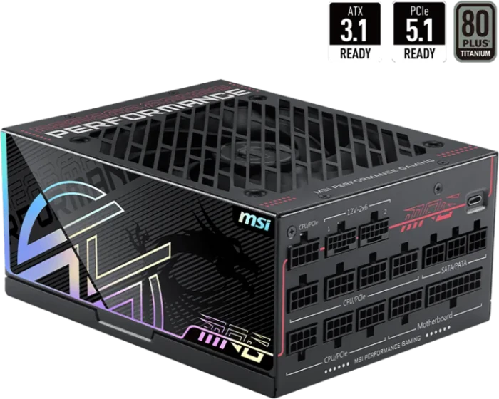 MSI MPG Ai1600TS PCIE5 1600W, ATX 3.1