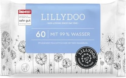 Lillydoo Feuchttücher mit 99% Wasser, 60 Stück