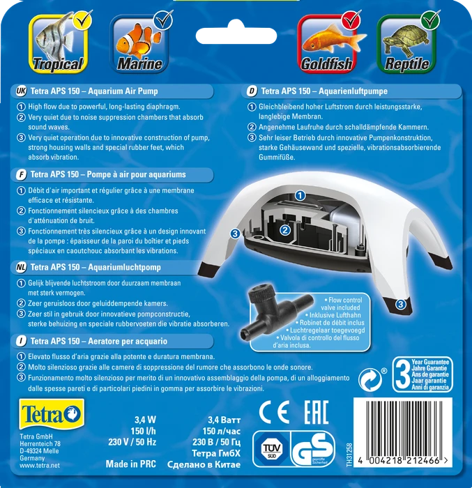Tetra APS 150 Aquarien-Luftpumpe, weiß