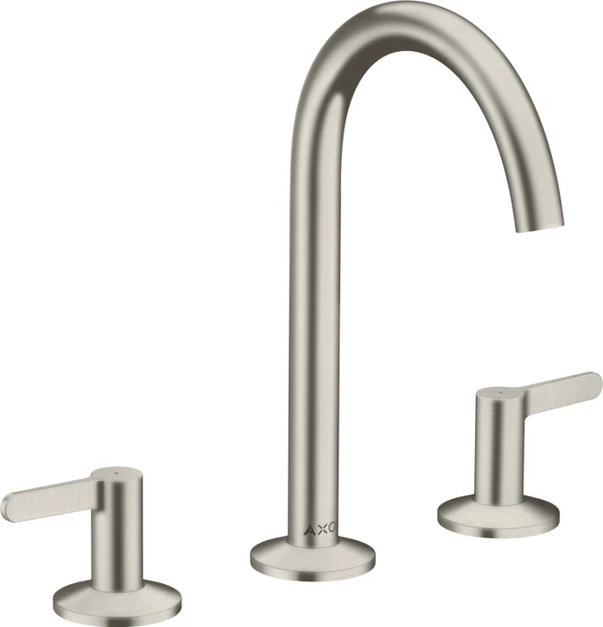 Hansgrohe Axor One 3-Loch Waschbeckenarmatur 170 Push-Open Ablaufgarnitur edelstahloptik