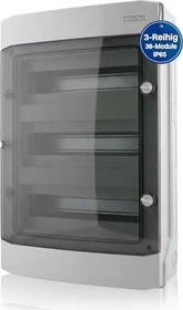 Intratec Sicherungskasten Aufputz Verteiler Feuchtraum 3-reihig 36TE IP65 mit Tür