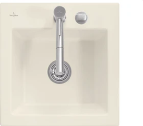 Villeroy & Boch Subway 50 S Einbau Becken mittig mit Ablauffernbedienung ivory