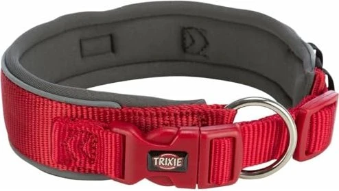 Trixie Premium Halsband, extra breit, L, Rot/Grafit