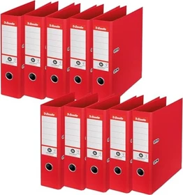 Esselte No. 1 Ordner 2-Ring Recycling, 75mm, A4, intensiv rot, 10er-Pack