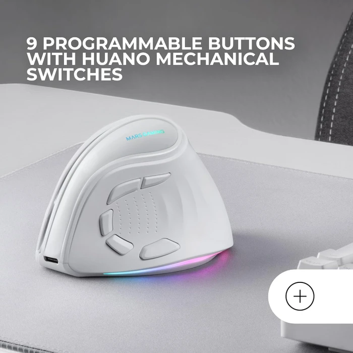 Mars Gaming MM-SK Ergonomic Wireless weiß, USB/Bluetooth