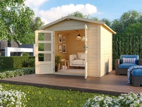 Karibu Carlos 1 Gartenhaus inkl. Fußboden + Dacheindeckung natur