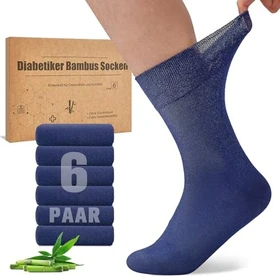 Niorasen Bambus Diabetiker Socken blau, 6 Paare