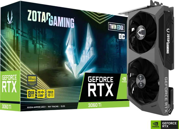 Zotac Gaming GeForce RTX 3060 Ti Twin Edge OC, 8GB GDDR6X, HDMI, 3x DP