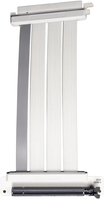 Cooler Master Riser Cable, gewinkelt, PCIe 4.0, 200mm, weiß