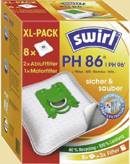 Swirl PH 86/96 XL Vorteilspack EcoPor Staubbeutel