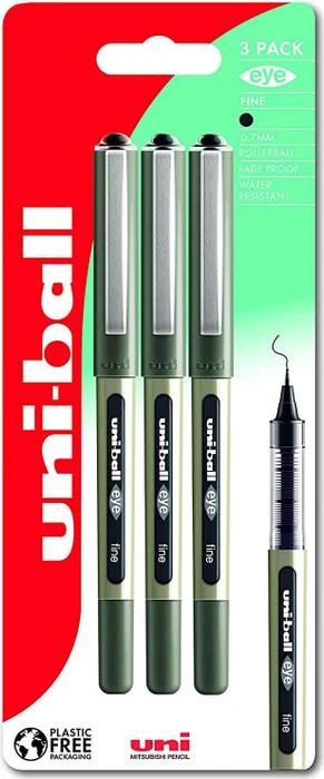 Uni-Ball Eye Fine UB-157 Tintenroller (Mine) grau/transparent, 3er-Pack (238212078)