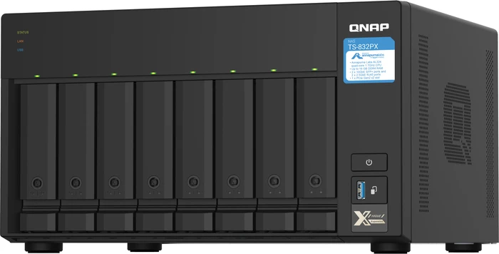 QNAP Turbo Station TS-832PX-4G 144TB, 4GB RAM, 2x SFP+ 10Gb/s, 2x RJ-45 2.5GBase-T