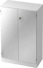 Hammerbacher Schrankwandsystem Solid 6+7 V6550, Streifengriff, weiß/silber, Aktenschrank