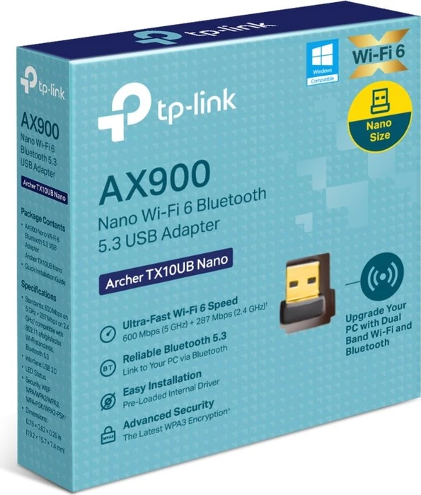 TP-Link Archer TX10UB Nano, AX900, 2.4GHz/5GHz WLAN, USB-A 2.0 [Buchse]