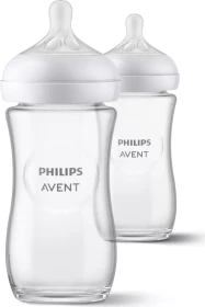 Philips Avent SCY933/02 Natural Response Glas Trinkflasche, 240ml, 2 Stück