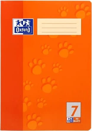 Oxford Schulheft, A4, Lineatur 7, orange, 32 Blatt, 10er-Pack