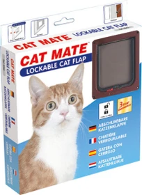 Pet Mate Cat Mate verschliessbare Katzenklappe, braun