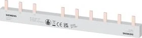 Siemens Stiftsammelschiene, 10mm2 Anschluss: 3p (FI N-rechts) 1x FI 4-pol + 6x LS 1-pol berührungssicher 10 TE feste Länge