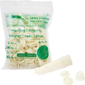 Meditrade Latex Nr.3 unsteril puderfrei Fingerlinge M, 100 Stück