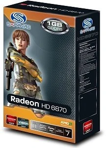 Sapphire Radeon HD 6870, 1GB GDDR5, 2x DVI, HDMI, DP, lite retail