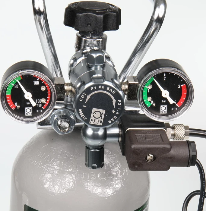 JBL PRO FLORA CO2 Regulator Professional, Präzisions-Druckminderer für Einweg und Mehrweg CO2 Druckflaschen, mit Magnetventil