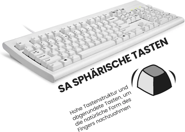 Perixx Periboard-106W, weiß, USB, DE