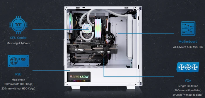 Thermaltake Divider 300 TG Air Snow Edition, weiß, Glasfenster