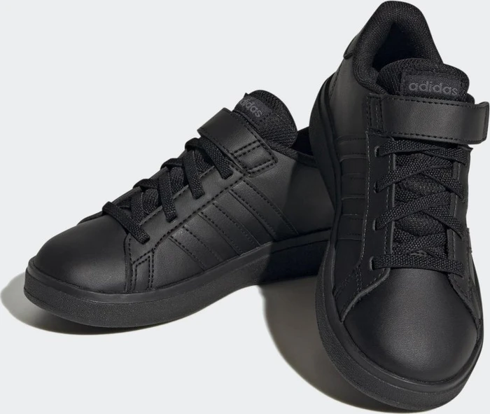 adidas Grand Court Court Elastic Lace and Top Strap core black/grey six (Junior)