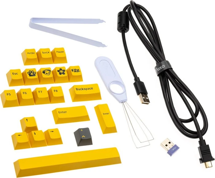 Akko 3068B Plus, Black & Gold, LEDs RGB, V3 Cream Yellow, USB/Bluetooth, DE