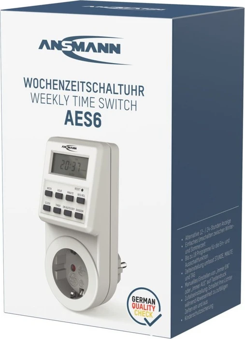 Ansmann Wochenzeitschaltuhr AES6, weiß (1260-0009) – Bild 9